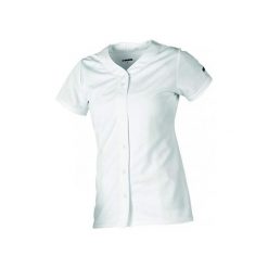Damska koszulka softballowa z pełnym guzikiem. Białe t-shirty sportowe WORTH, xl, bez wzorów, bez ramiączek. Za 129.95 zł.