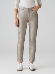 OPUS Dżinsy - Slim fit - w kolorze szarobrązowym rozmiar: 40/L28. Brązowe jeansy Opus, l, z aplikacjami, ze skóry, klasyczne. Za 214.19 zł.