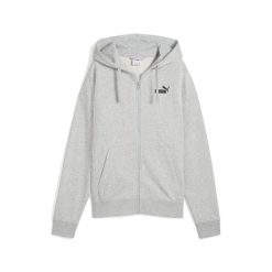 Damska rozpinana bluza z kapturem i małym logo ESS Comfort PUMA. Czarne bluzy Puma, l, bez wzorów, z dzianiny, z kapturem, do biegania. Za 222.68 zł.