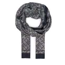 Szal Tommy Hilfiger. Niebieskie szaliki i kominy Tommy Hilfiger, bez wzorów. Za 289.99 zł.