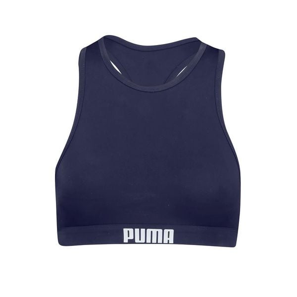Góra od bikini Puma, racerback, granatowa. Niebieskie bikini Puma, bez wzorów. Za 173.99 zł.