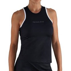 Stock Padel S.L. Endless Essential Czarny T-shirt. Czarne t-shirty 55PROTEC, l, bez wzorów, sportowe, bez kołnierzyka, bez ramiączek. Za 316.99 zł.