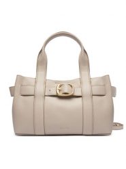 Calvin Klein Torebka Buckle Mini Tote With Strap LV04F3295G Beżowy. Brązowe torebki klasyczne Calvin Klein, bez wzorów, ze skóry, bez dodatków. Za 559.99 zł.