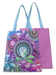 Hip Shopper bag "Axelle" w kolorze fioletowym ze wzorem - 40 x 45 cm rozmiar: 40x45 cm. Różowe shopper bag Hip, bez wzorów, z materiału, na ramię, bez dodatków. Za 48.50 zł.