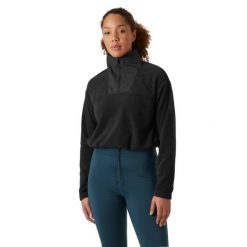 Damska bluza typu crop Helly Hansen Daybreaker Fleece. Czarne bluzy bez kaptura Helly Hansen, xl, bez wzorów, z polaru, bez kaptura, trekkingowe. Za 314.00 zł.