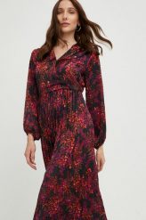 Answear Lab sukienka kolor czarny midi rozkloszowana. Czarne sukienki Answear Lab, m, bez wzorów, z satyny, bez kołnierzyka, bez ramiączek, midi, plisowane. Za 299.99 zł.