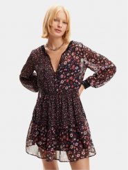 Desigual Sukienka letnia Doque 24SWVW20 Czarny Regular Fit. Czarne sukienki Desigual, xl, bez wzorów, z syntetyku, bez kołnierzyka, bez ramiączek. Za 219.99 zł.