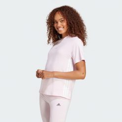 Koszulka Essentials 3-Stripes Cotton. Białe t-shirty sportowe adidas, s, bez wzorów, z bawełny, bez ramiączek. Za 139.05 zł.