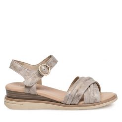 Sandały Lasocki. Brązowe sandały Lasocki, bez wzorów, bez obcasa, na koturnie, bez zapięcia. Za 169.99 zł.