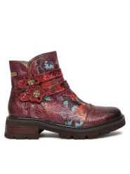 Laura Vita Botki Kouleo 43 Bordowy. Czerwone botki LAURA VITA, bez wzorów, ze skóry, bez obcasa, na płaskiej podeszwie, bez zapięcia. Za 299.99 zł.