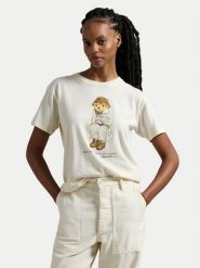 Polo Ralph Lauren T-Shirt 211947961001 Écru Regular Fit. T-shirty Polo Ralph Lauren, xs, bez wzorów, z bawełny, bez kołnierzyka, bez ramiączek. Za 499.99 zł.
