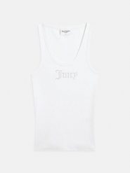 Juicy Couture Top w kolorze białym rozmiar: M. Białe topy Juicy Couture, m, bez wzorów, bez kołnierzyka, bez ramiączek. Za 100.99 zł.