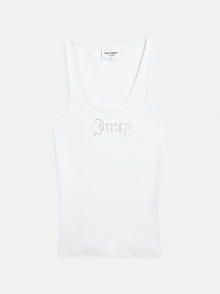 Juicy Couture Top w kolorze białym rozmiar: M. Białe topy Juicy Couture, m, bez wzorów, bez kołnierzyka, bez ramiączek. Za 118.28 zł.