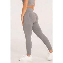 Legginsy fitness damskie Gym Glamour push up 2.0. Szare legginsy GYM GLAMOUR, bez wzorów, glamour. Za 169.99 zł.