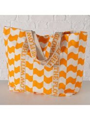 Boltze Shopper bag "Glow" w kolorze pomarańczowo-białym - 54 x 40 x 18 cm rozmiar: onesize. Pomarańczowe shopper bag Boltze, bez wzorów, z bawełny, bez dodatków. Za 207.39 zł.