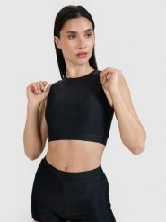 4F Góra od bikini damska - czarna XS. Czarne bikini 4f, bez wzorów, z elastanu, sportowe. Za 99.99 zł.