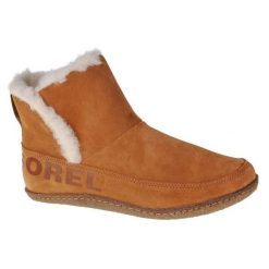 Barefood śniegowce Sorel Nakiska Bootie 1876141224 brązowe. Brązowe botki bez wzorów, z gumy, bez obcasa, bez zapięcia. W wyprzedaży za 555.23 zł.