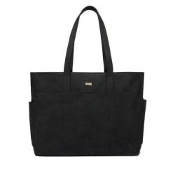Torebka Roxy. Czarne shopper bag Roxy, bez wzorów, bez dodatków. Za 179.99 zł.