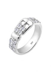 Elli Zabawny motyw paska z kryształami cyrkonii w srebrze próby 925 Sterling Silver Pierścionki 1 ct Damski. Szare pierścionki Elli, z cyrkonią, srebrne. Za 293.99 zł.