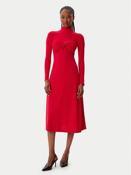 Artigli Sukienka koktajlowa ACAB003158 Czerwony Regular Fit. Czerwone sukienki Artigli, bez wzorów, z syntetyku, wizytowe, bez kołnierzyka, bez ramiączek. Za 229.99 zł.