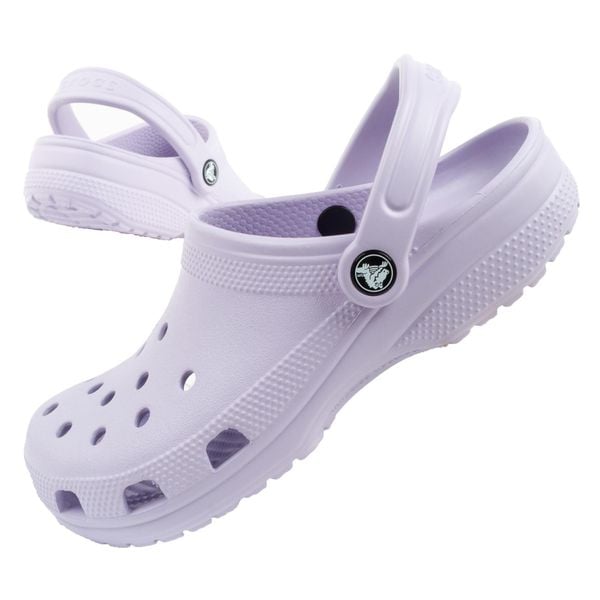 Sandały chodaki damskie Crocs Classic. Fioletowe sandały Crocs, bez wzorów, bez obcasa, bez zapięcia. Za 169.00 zł.