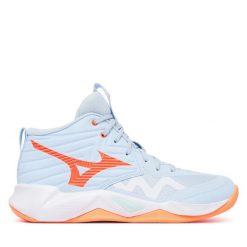 Buty halowe Mizuno. Niebieskie buty sportowe lifestyle Mizuno, bez wzorów, sportowe, bez zapięcia, mizuno wave. Za 489.99 zł.