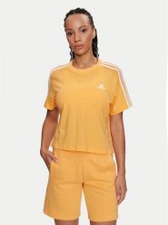 Adidas T-Shirt Essentials 3-Stripes IS1575 Żółty Loose Fit. Żółte t-shirty adidas, xl, bez wzorów, z bawełny, bez kołnierzyka, bez ramiączek. Za 139.99 zł.