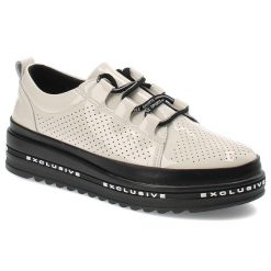 Beżowe Półbuty S.Barski Modne Obuwie Damskie. Brązowe półbuty wsuwane S.BARSKI, bez wzorów, ze skóry, eleganckie, bez obcasa, na koturnie. Za 186.99 zł.