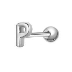 Glanzstücke München Piercing Litera P ze srebra próby 925 w kolorze srebrnym Kolczyki 1 ct Damski. Szare kolczyki Glanzstücke München, srebrne. Za 110.49 zł.