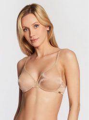 Gossard Biustonosz z fiszbiną Glossies Sheer Moulded 6271 Beżowy. Brązowe biustonosze Gossard, bez wzorów, z syntetyku. Za 119.99 zł.