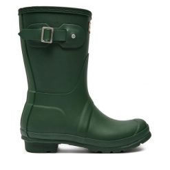Kalosze Hunter. Zielone kalosze Hunter, bez wzorów, bez zapięcia. Za 349.99 zł.