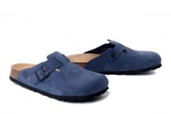 DR. BRINKMANN 600177-05 navy, klapki damskie. Niebieskie klapki Dr. Brinkmann, bez wzorów, ze skóry, bez obcasa, bez zapięcia. Za 263.42 zł.