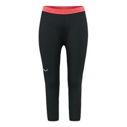 Legginsy damskie Salewa CRISTALLO WARM 3/4 00-00000282100911. Czarne legginsy Salewa, bez wzorów, z materiału. Za 375.32 zł.