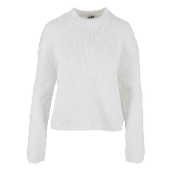 Damski Sweter Ze Sztucznymi Piórami. Białe swetry Urban Classics, xl, bez wzorów, bez ramiączek. Za 187.99 zł.
