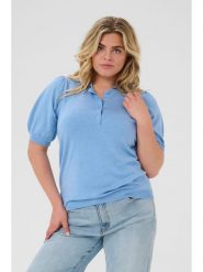 KAFFE curve Sweter w kolorze błękitnym rozmiar: XL. Niebieskie swetry KAFFE curve, xl, bez wzorów, bez ramiączek. Za 78.99 zł.