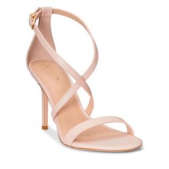 Sandały LAUREN RALPH LAUREN. Czerwone sandały Lauren Ralph Lauren, bez wzorów, bez obcasa, na słupku, bez zapięcia. Za 779.99 zł.