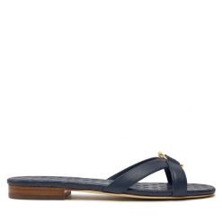 Klapki LAUREN RALPH LAUREN. Niebieskie klapki Lauren Ralph Lauren, bez wzorów, bez obcasa, bez zapięcia. Za 569.99 zł.