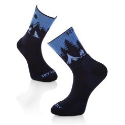 Ciemnoniebieskie skarpetki trekkingowe z wełny merynosów Wolf. Niebieskie skarpetki sportowe TRY TO FLY, bez wzorów, z wełny, trekkingowe. W wyprzedaży za 83.41 zł.