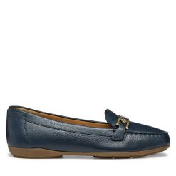 Mokasyny Geox. Niebieskie mokasyny Geox, bez wzorów. Za 389.99 zł.