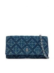 Tommy Hilfiger Torebka Th Feminine Wallet Chain Denim AW0AW18903 Niebieski. Niebieskie listonoszki Tommy Hilfiger, bez wzorów, z denimu, bez dodatków. Za 449.99 zł.