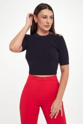 Sweter damski cropped ELISABETTA FRANCHI. Swetry Elisabetta Franchi, bez wzorów, bez ramiączek. Za 1,289.00 zł.