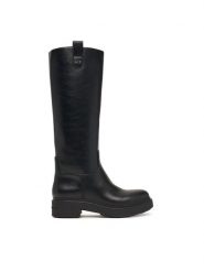 Armani Exchange Kozaki XW003089 AF17451 UC001 Czarny. Czarne kozaki Armani Exchange, bez wzorów, ze skóry, bez obcasa, na płaskiej podeszwie, bez zapięcia. Za 1,169.00 zł.
