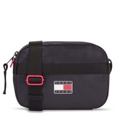 Torebka Tommy Jeans. Czarne listonoszki Tommy Jeans, bez wzorów, z jeansu, bez dodatków. Za 249.99 zł.