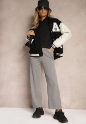 Szare Spodnie o Szerokim Kroju High Waist z Gumką w Pasie Mefinia. Szare jeansy Renee, m, bez wzorów, z jeansu, eleganckie, z podwyższonym stanem. W wyprzedaży za 39.99 zł.