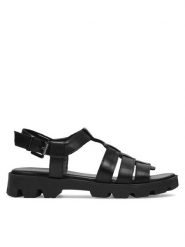 Lasocki Sandały GRD-3134-01 Czarny. Czarne sandały Lasocki, bez wzorów, ze skóry, bez obcasa, na płaskiej podeszwie, bez zapięcia. Za 103.99 zł.