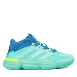 Buty halowe adidas. Niebieskie buty sportowe lifestyle adidas, bez wzorów, sportowe, bez zapięcia. Za 479.99 zł.