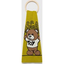 Moschino szalik wełniany kolor zielony gładki. Zielone szaliki i kominy MOSCHINO, bez wzorów, z dzianiny. Za 489.99 zł.