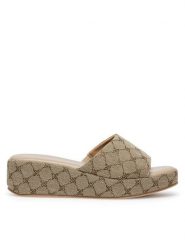 Nine West Klapki WFA2789-1 Beżowy. Brązowe klapki Nine West, bez wzorów, z materiału, bez obcasa, bez zapięcia. Za 179.99 zł.
