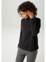 Aniston Golf w kolorze czarnym rozmiar: 40. Czarne swetry Aniston, bez wzorów, ze splotem, bez ramiączek. Za 56.79 zł.