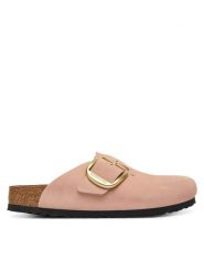 Birkenstock Klapki Boston Big Buckle 1031883 Różowy. Czerwone klapki Birkenstock, bez wzorów, z nubiku, bez obcasa, bez zapięcia. Za 719.99 zł.